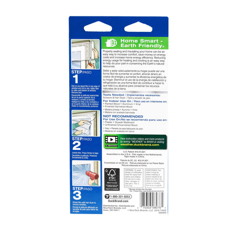 Duck Brand Roll-On Indoor 3-Window Premium Insulating Film Kit, 62-Inch x 120-Inch, 281067