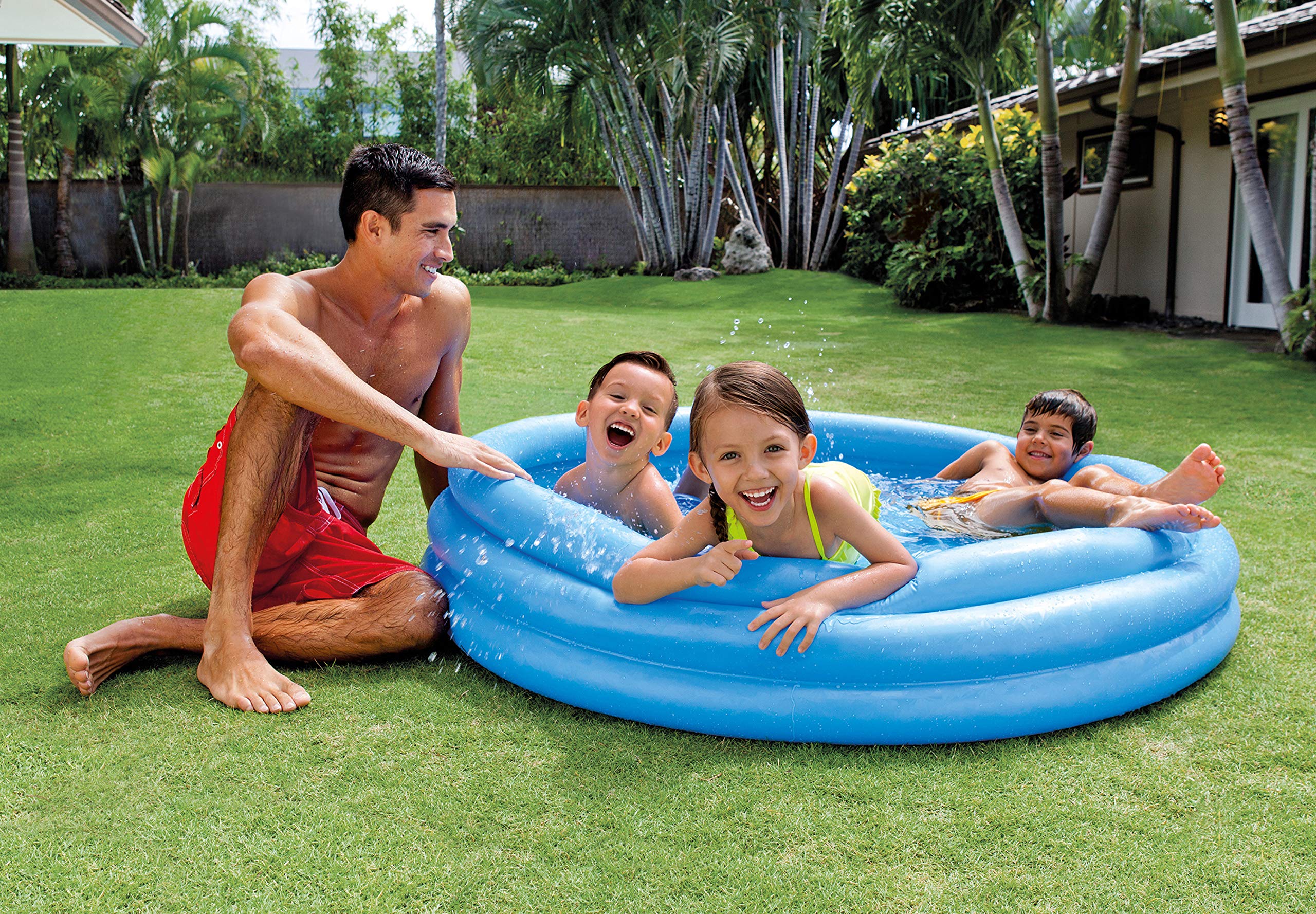 INTEX 58426EP Crystal Blue Inflatable Kiddie Pool, 58in x 13in, for Ages 2+