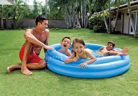 INTEX 58426EP Crystal Blue Inflatable Kiddie Pool, 58in x 13in, for Ages 2+