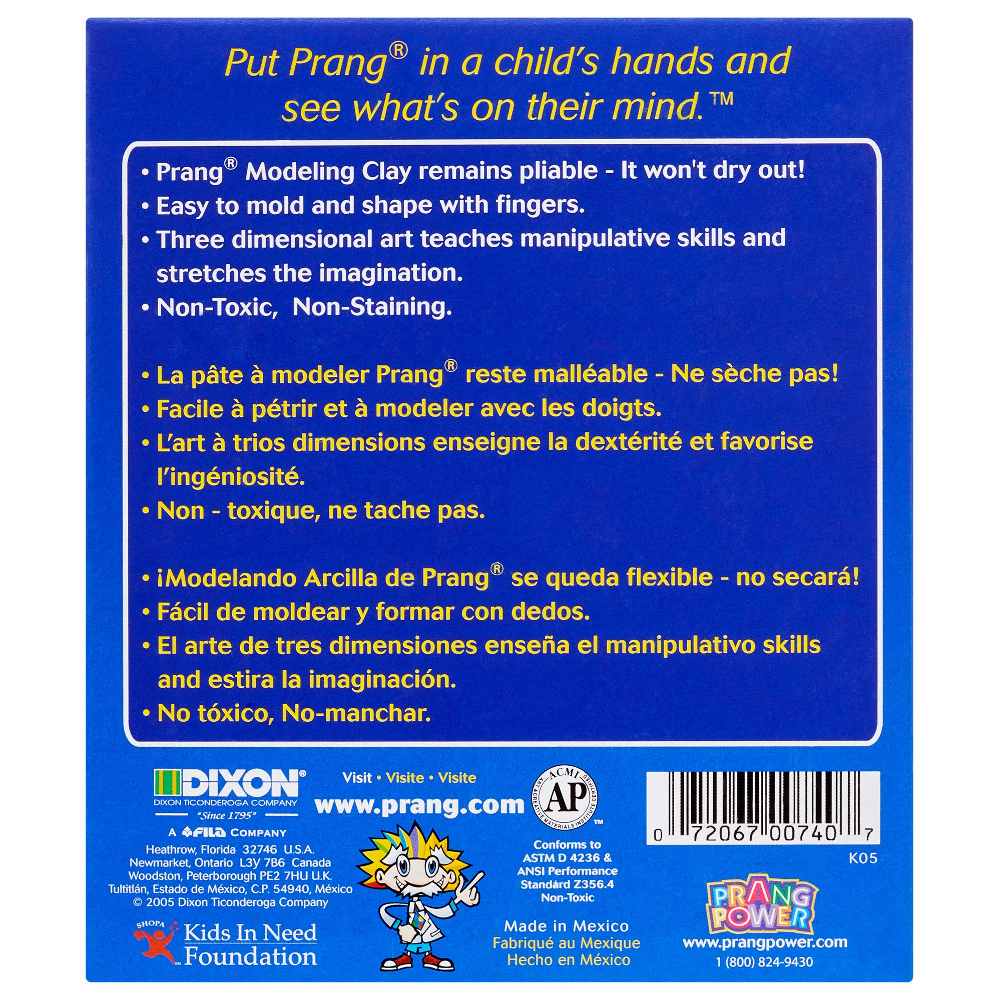 Prang Modeling Clay Set, 4 Colored Clay Blocks per Set, 0.25 Pounds Each, Red, Yellow, Green and Blue (00740)