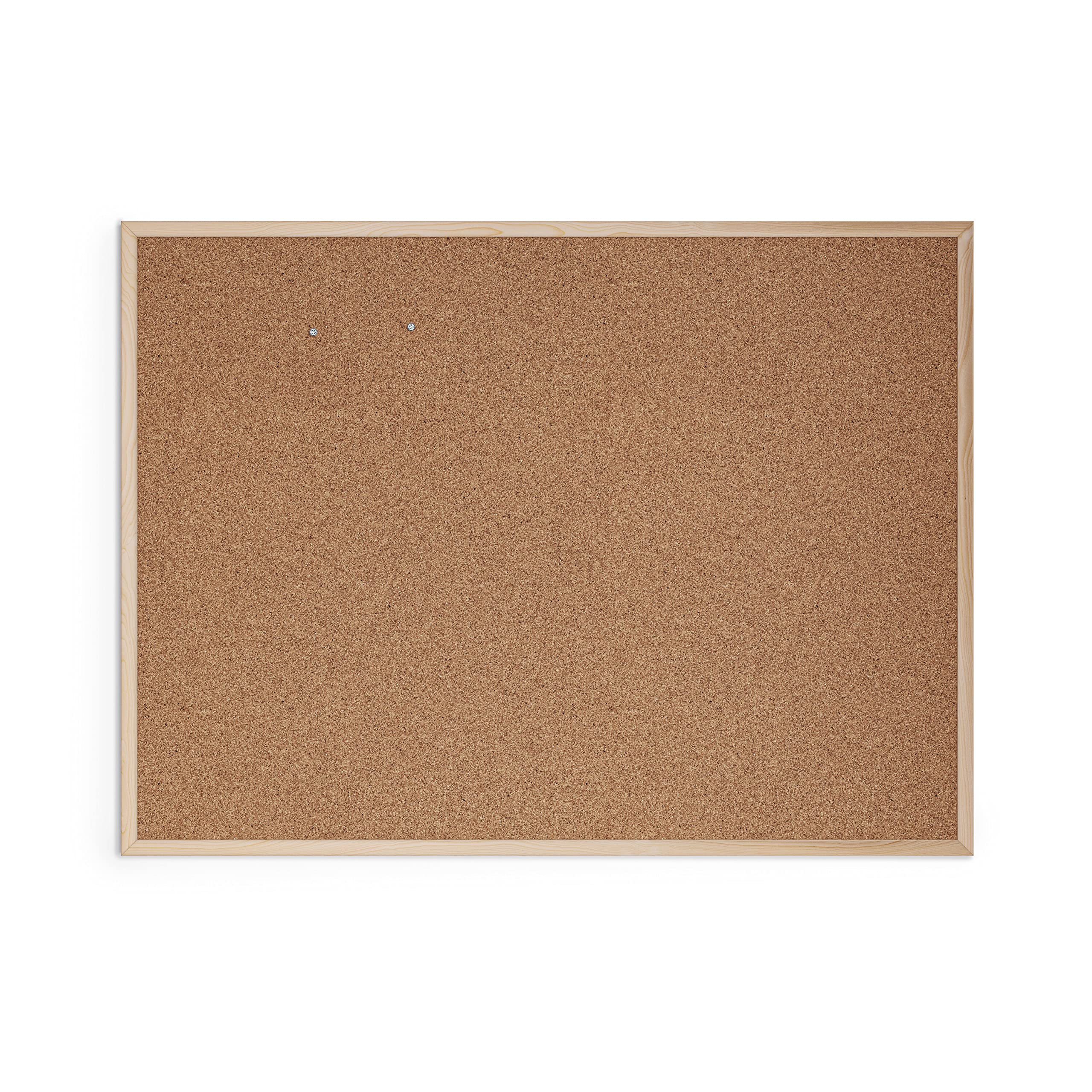 U Brands Cork Bulletin Board, 36" x 48" Inches, Light Birch Wood Frame (003U00-01)