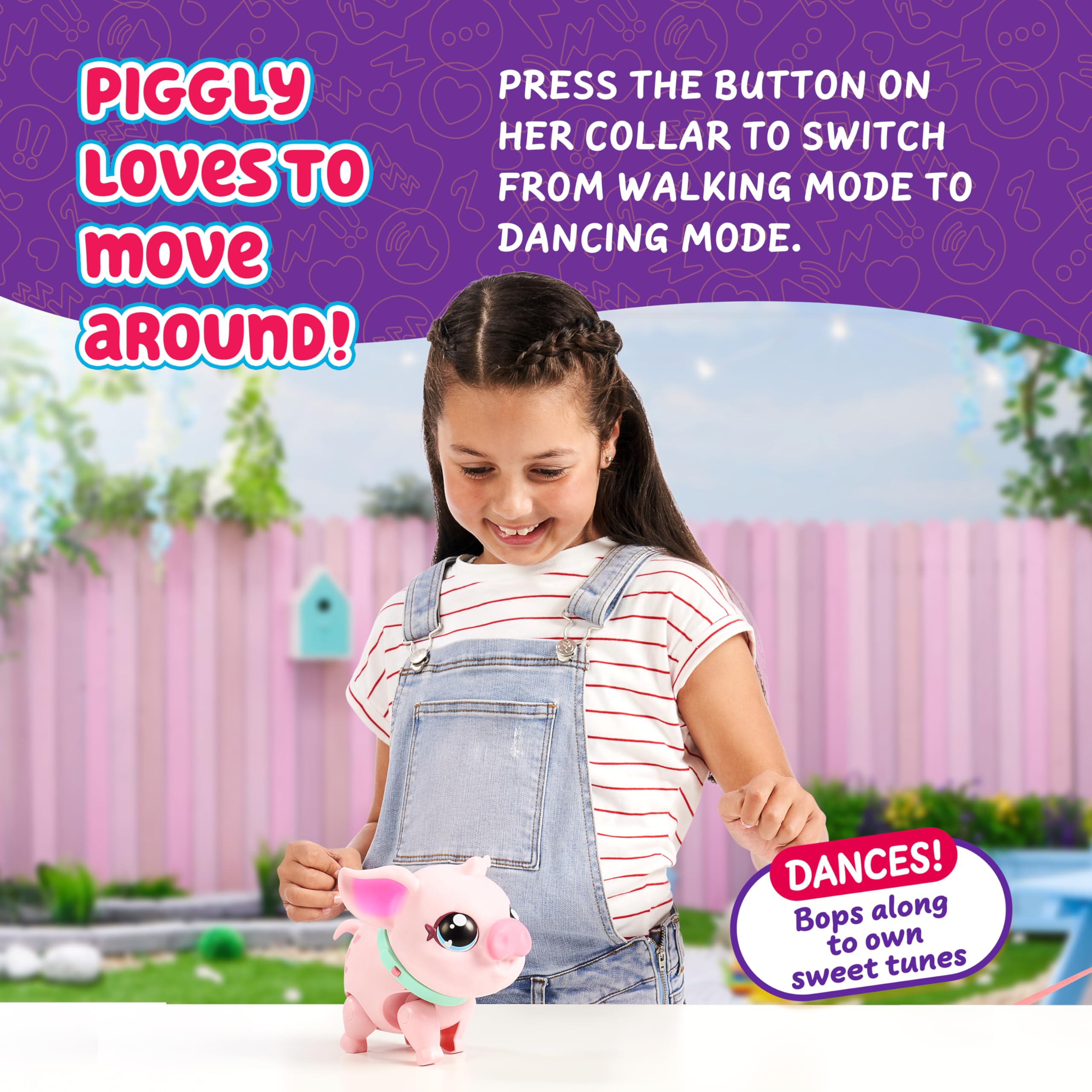 Little Live Pets My Pet Piggly The Toy Pig, Interactive Walking Pig Toy with 25+ Sounds and Detachable Leash, Pigs Toys for Kids of Ages 5+