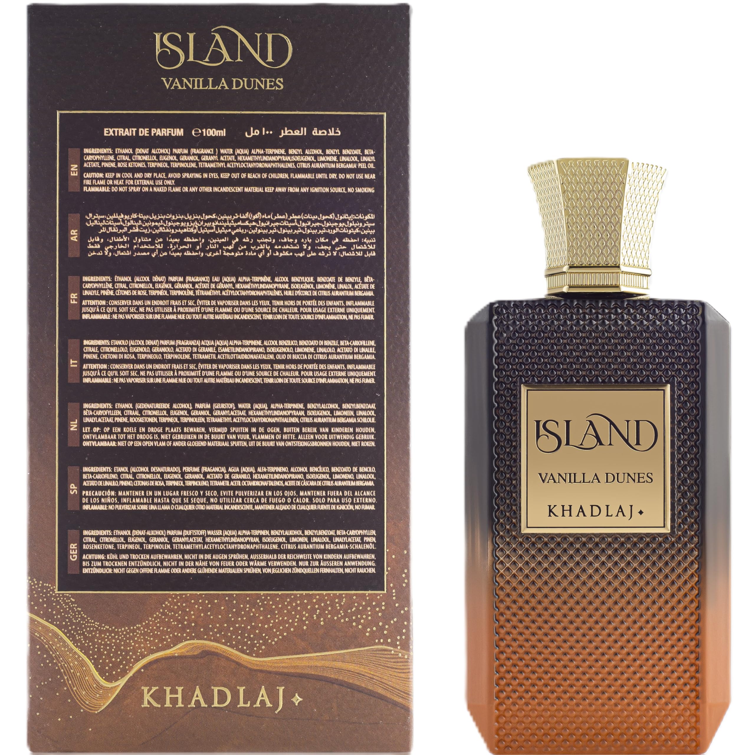 Khadlaj Island Vanilla Dunes Extrait De Parfum Spray, 3.4 Ounce (Unisex)