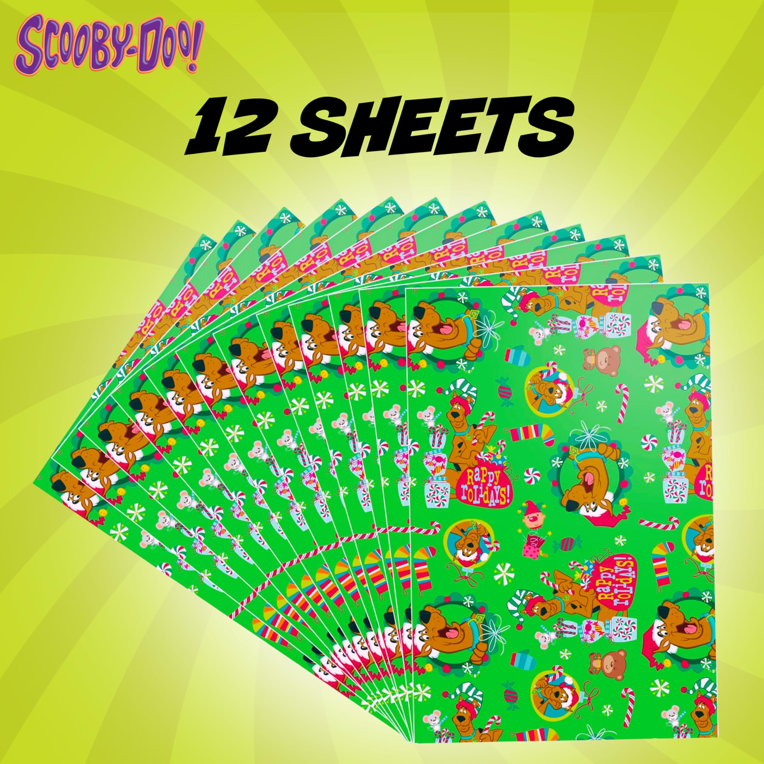 Scooby-Doo Rappy Rolidays Wrapping Paper - 12 Sheets - 20" x 30" - Festive Holiday Gift Wrap by Silver Buffalo