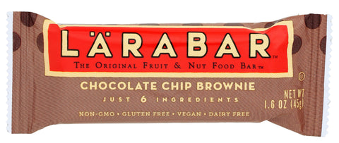 Larabar Gluten Free Bar, Chocolate Chip Brownie, 1.6 oz Bar, Whole Food Gluten Free Bars, Dairy Free Snacks