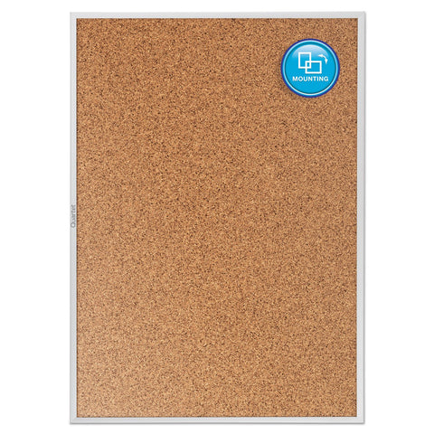 Quartet Cork Bulletin Board 72"W x 48"H Pin Board, Silver Aluminum Frame (2307)