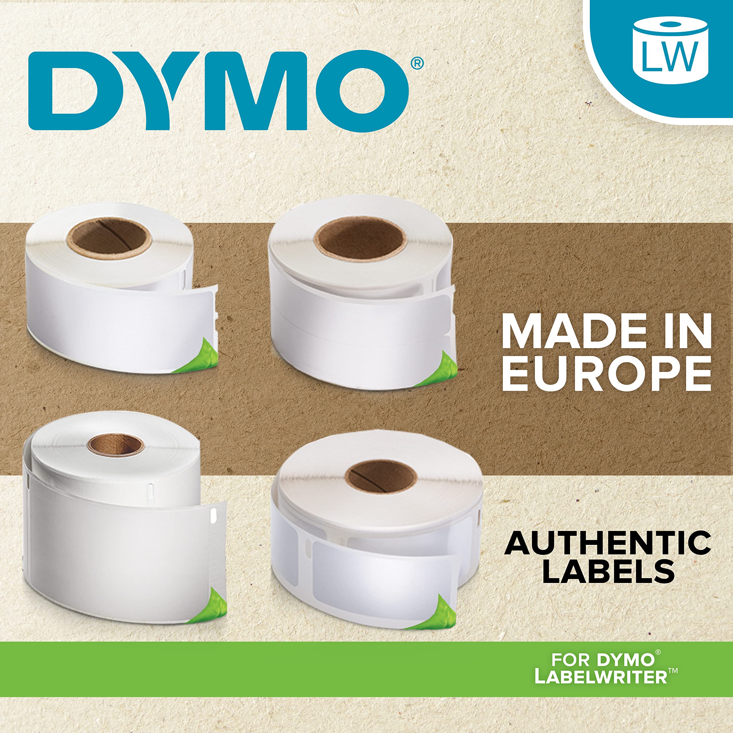 DYMO LW Durable Labels for LabelWriter Label Printers, White Poly, 1” x 2-1/8”, 1 Roll of 160