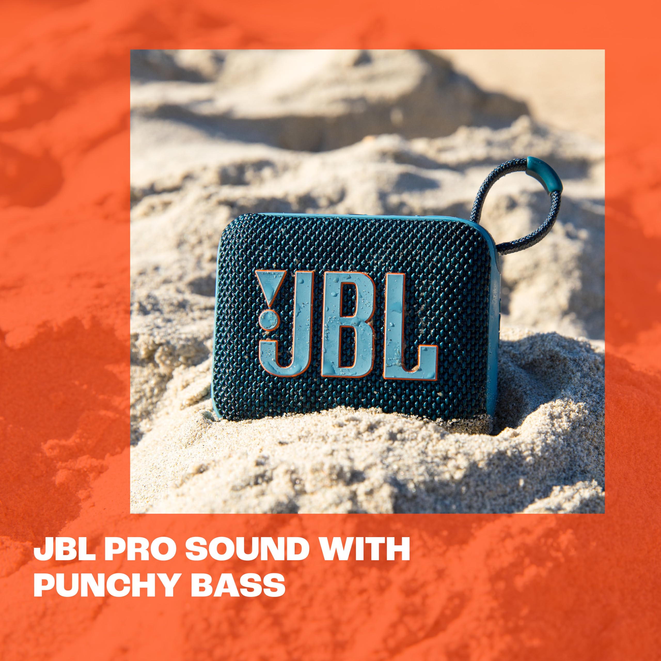 JBL Go 4 - Ultra-Portable, Waterproof and Dustproof Bluetooth Speaker, Big JBL Pro Sound with Punchy bass, 7-Hour Built-in Battery, Made in Part with Recycled Materials (White)