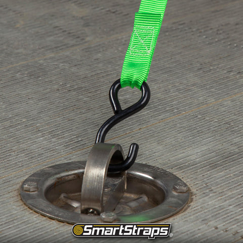 SmartStraps 14 ft. Green RatchetX Tie Down Straps with 500 lb. Safe Work Load - 4 pack 345