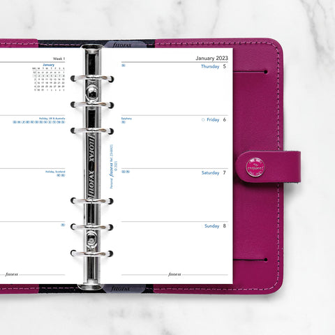 Filofax 68421 For Year 2023 Personal Week On Two Pages Diary Monday Start, White (68421-2018)