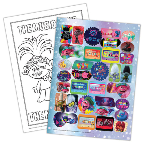 DreamWorks Trolls World Tour 192-Page Coloring and Activity Book with Stickers 47362, Bendon