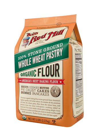 Bob's Red Mill Organic Pastry Flour Whole Wheat 5 lb, 80 Ounce