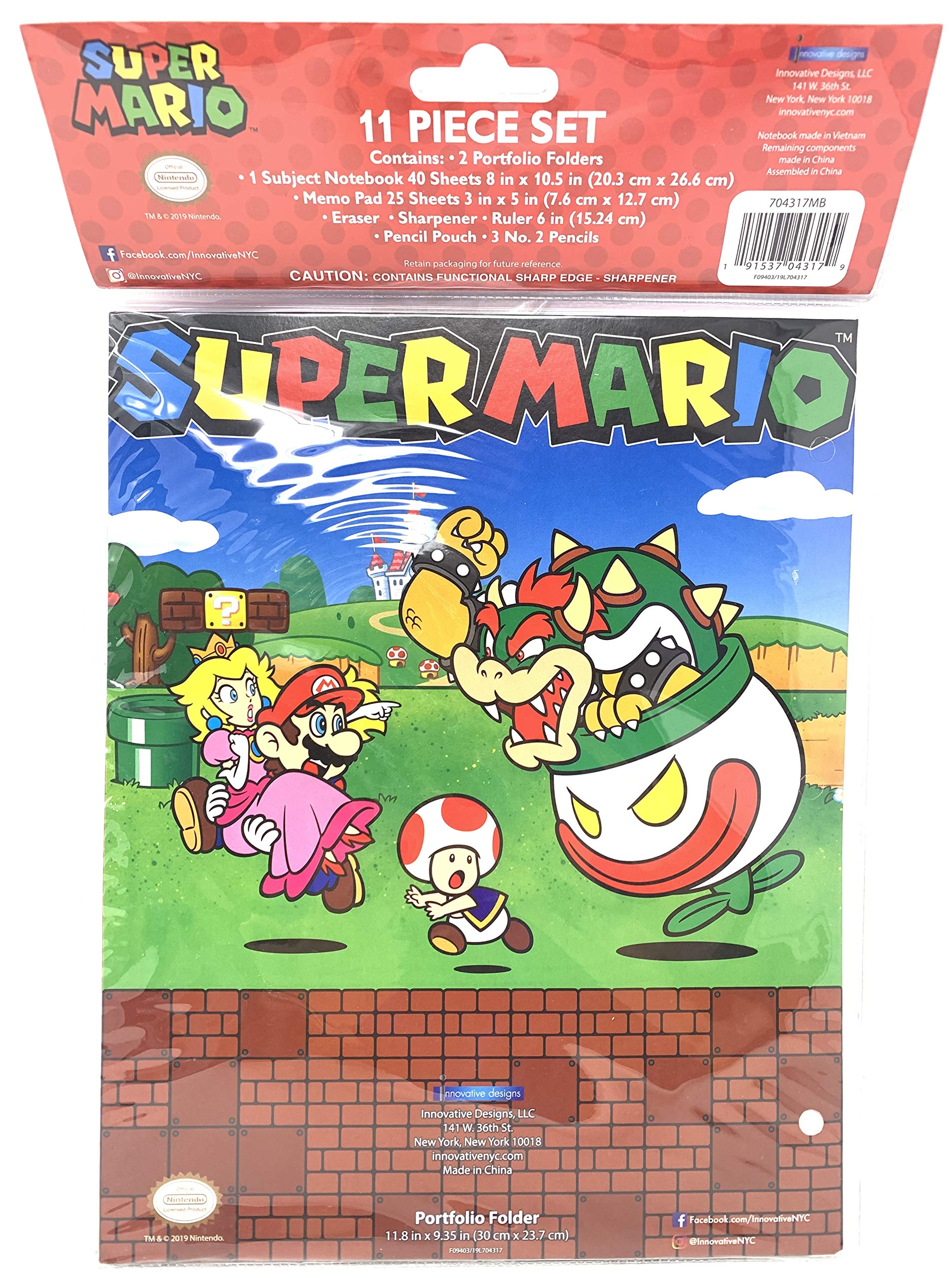 Innovative Designs Super Mario School Stationary Set 11pc Value Pack