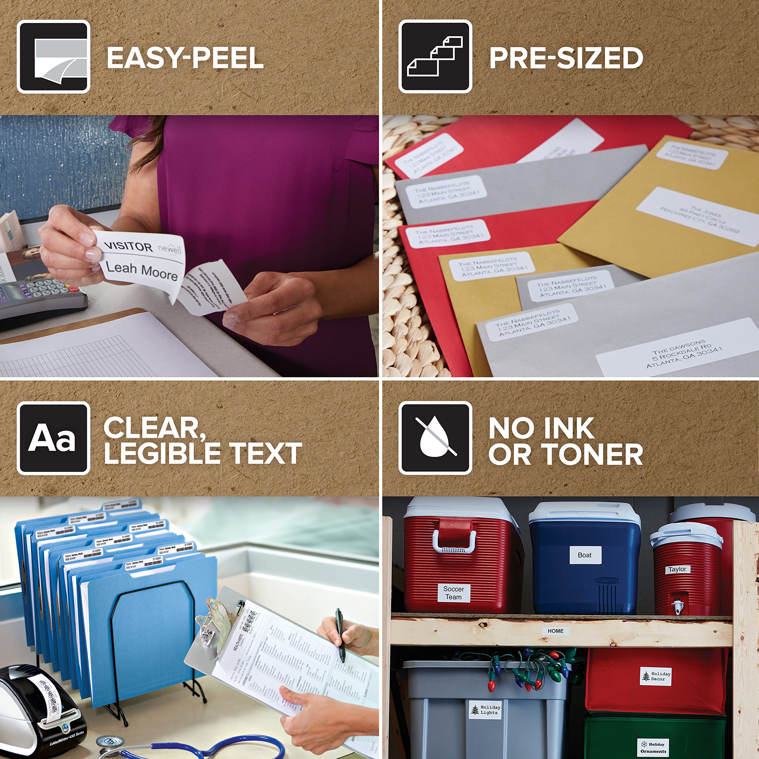 DYMO LW Durable Labels for LabelWriter Label Printers, White Poly, 1” x 2-1/8”, 1 Roll of 160