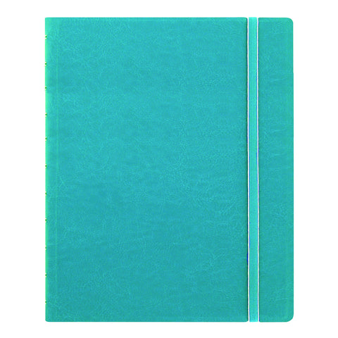 Filofax REFILLABLE NOTEBOOK CLASSIC, 10.8" x 8.5" Aqua - Elegant leather-look cover with moveable pages - Elastic closure, index, pocket and page marker (B115106U), Letter Size