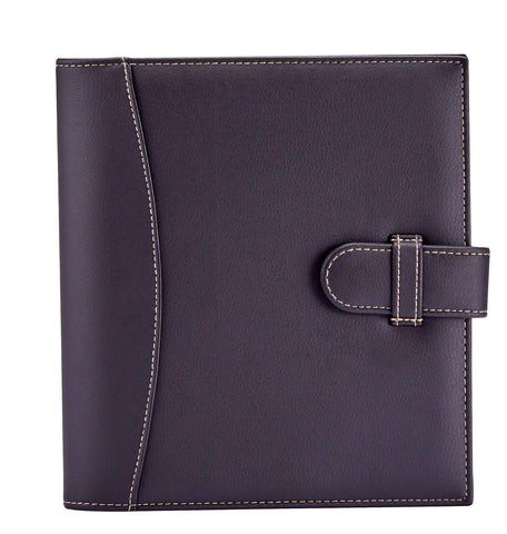 It's Academic Mini Executive Leather Portfolio Folder, 1" Ring Binder and 250-Sheet Capacity, Note Pads, and 5.5" x 8.5" Documents, 2 Pen Loops, Dark Brown Faux Leather (98295
