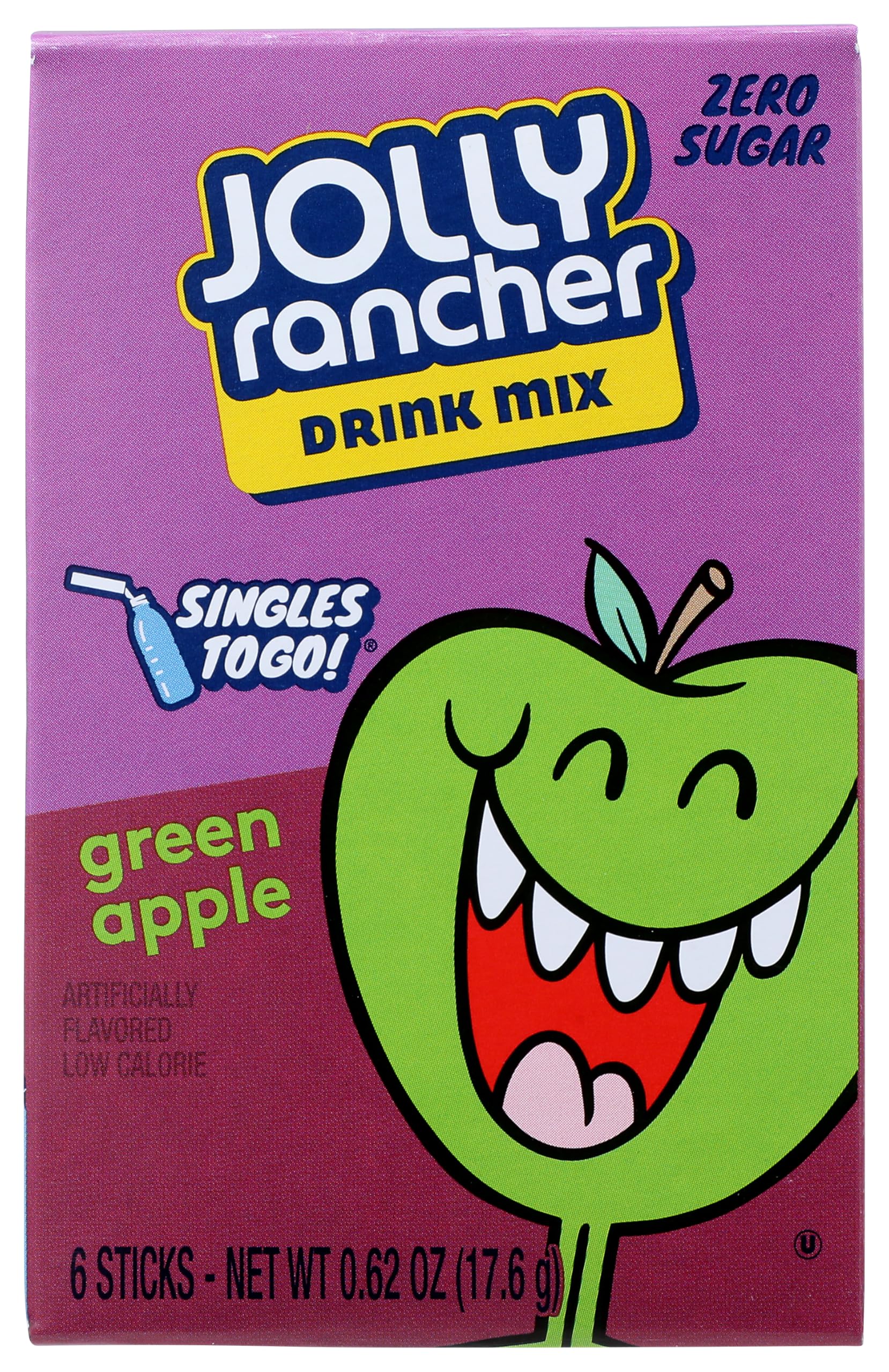 Jolly Rancher Singles-To-Go Sugar Free Green Apple Drink Mix, 6-ct (Pack of 6)