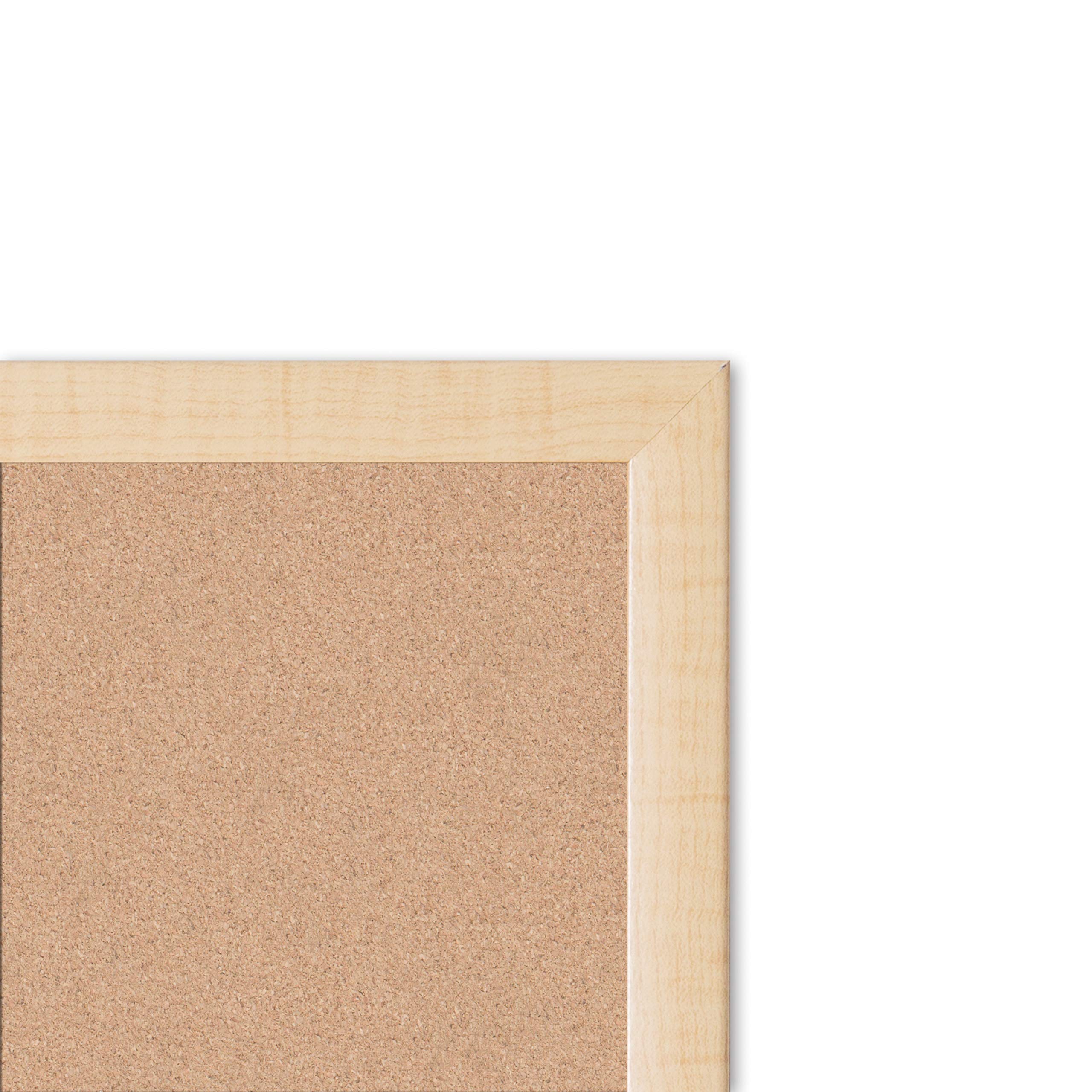 U Brands Cork Bulletin Board, 48" x 72" Inches, Birch Wood Frame