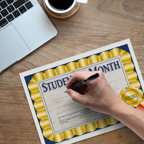 Flipside Products Student of the Month Certificates, Recognition, Award Students, Incentive, 8.5" x 11", 30 Pack