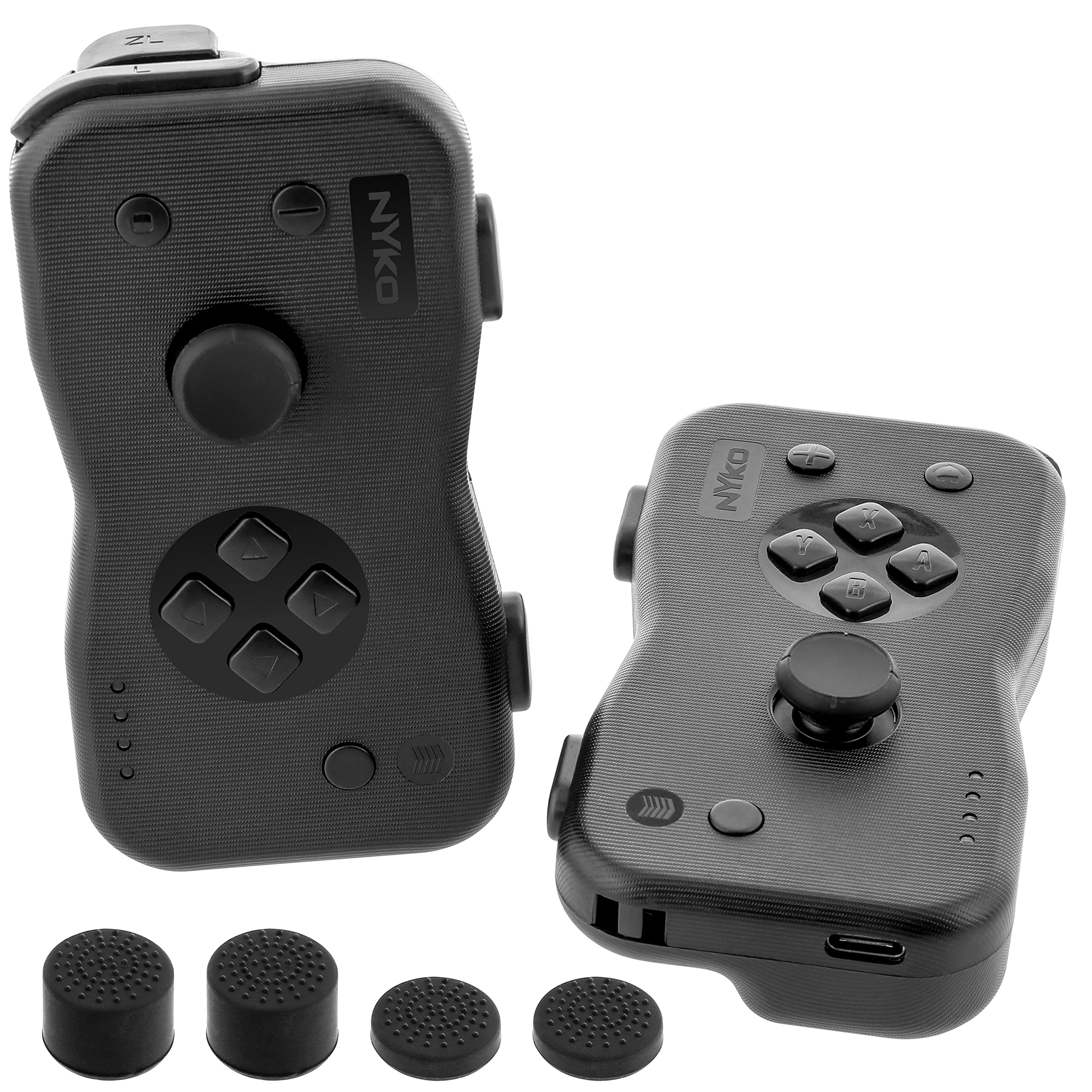 Nyko Dualies Controller Set for Nintendo Switch -Black: Comfortable, Responsive, and Precise Wireless Gaming with Motion Control, USB C Charge Cable. Joycon Alternative