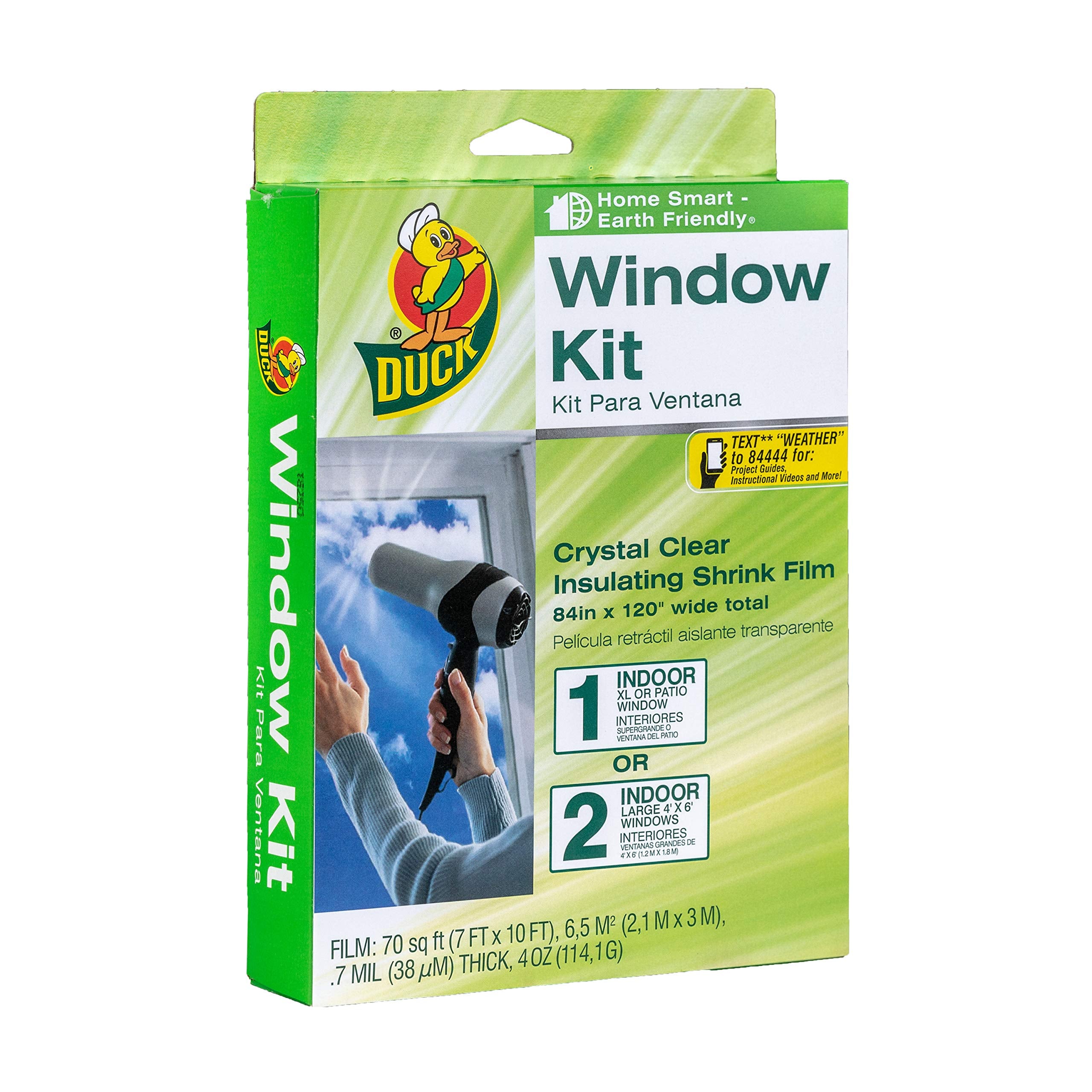 Duck 286218 Extra Large Patio Door Shrink Film Window Insulation kit, 1, Crystal Clear