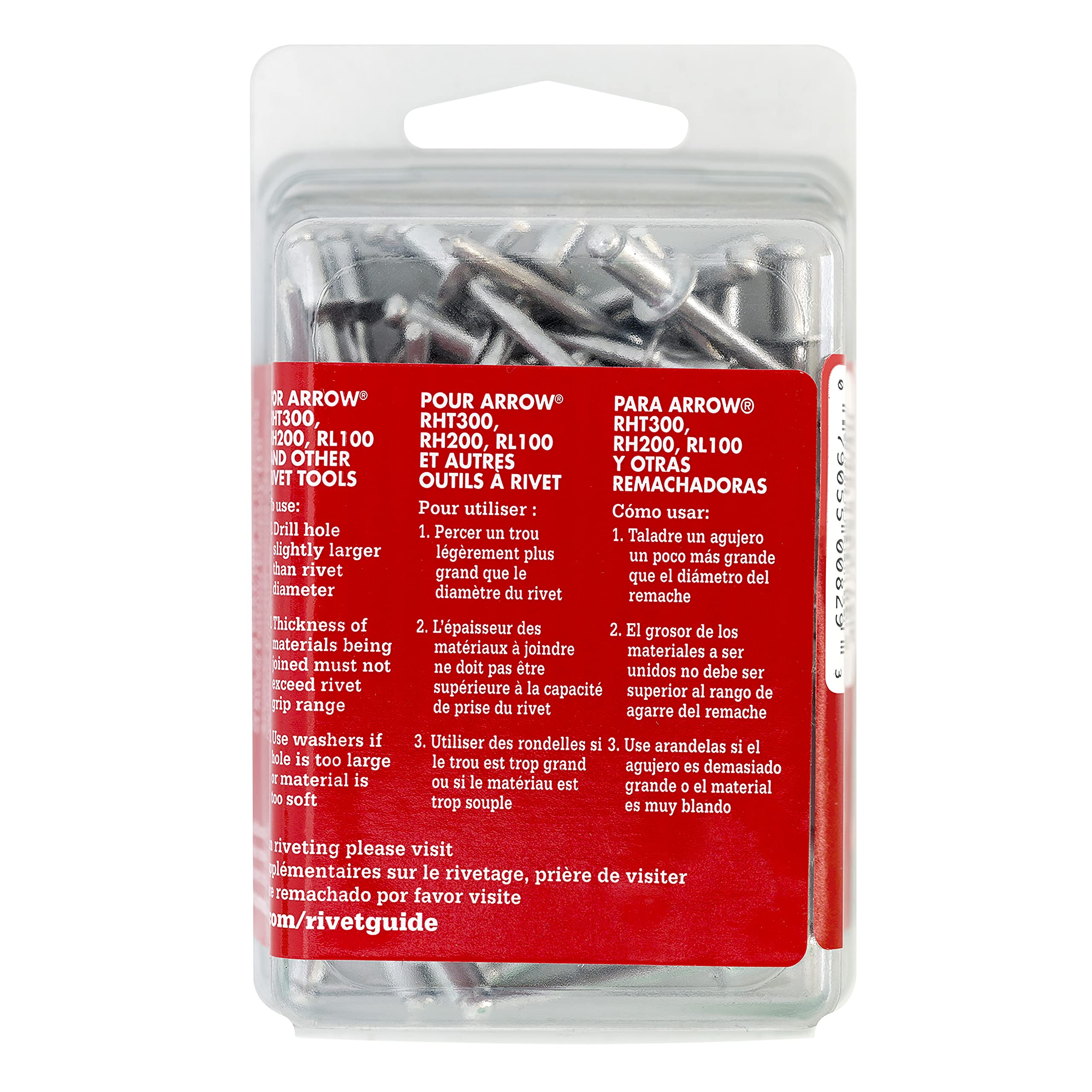 Arrow Fastener RSA3/16IP Short Aluminum 3/16-Inch Rivets, 50-Pack
