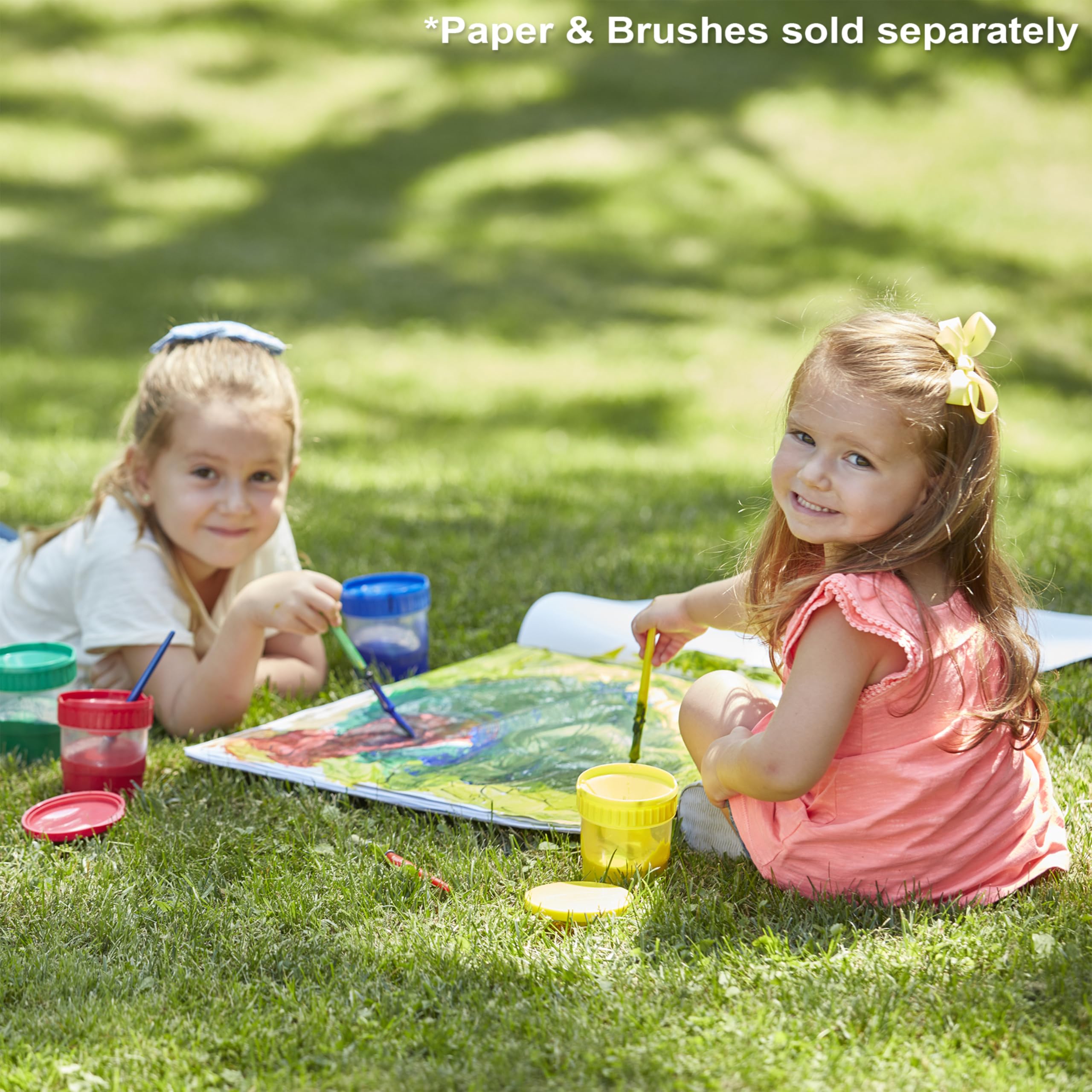 Melissa & Doug Spill-Proof Paint Cups - 4-Pack, Airtight Seal, Snap Lids