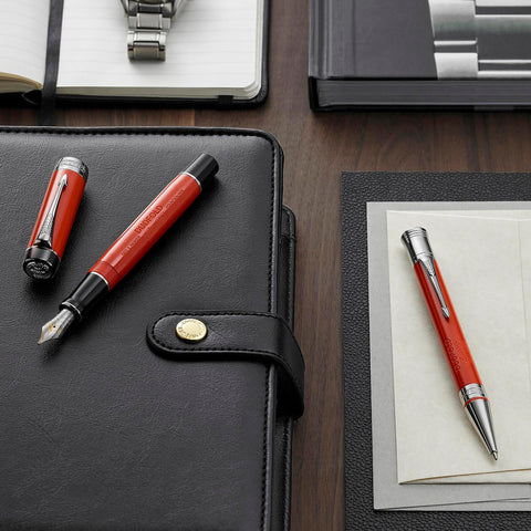 PARKER Duofold Ballpoint Pen, Classic Big Red Vintage with Medium Point Black Ink Refill
