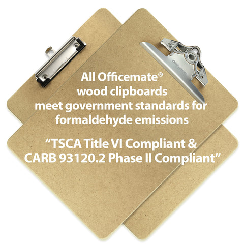 Officemate Recycled Wood Clipboards, Low Profile Clip, 24 Pack Clipboards, Letter Size (9 x 12.5 Inches), Brown (83824)