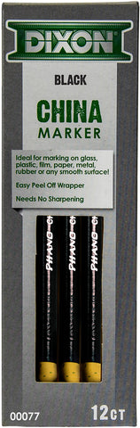 Dixon Marker China Black Phano n k, pack of 12