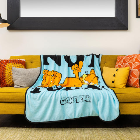 Silver Buffalo Garfield Not Today 45" x 60" Fleece Throw, Soft and Cozy Blanket, 185 GSM