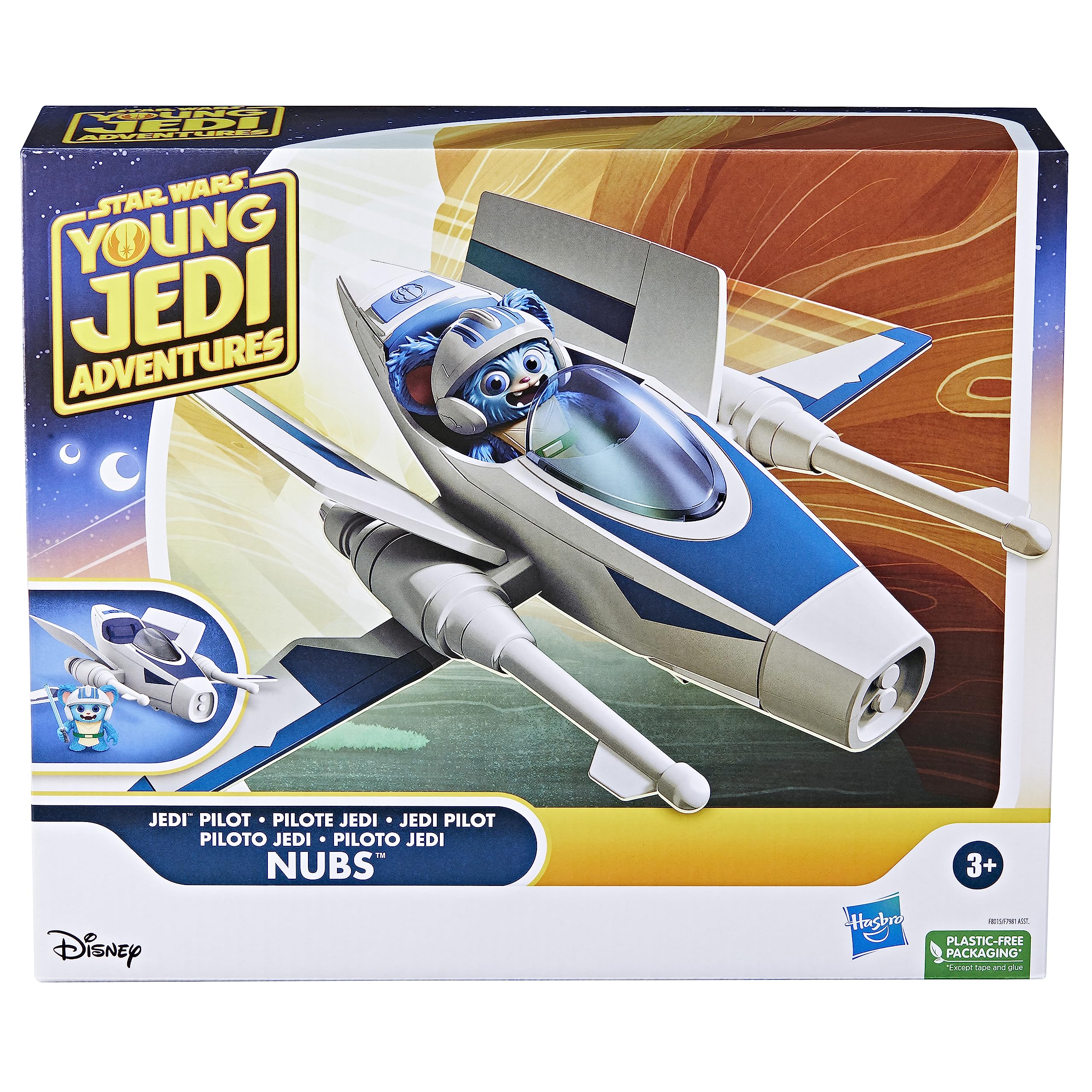 Star Wars: Young Jedi Adventures Jedi Pilot Nubs, 4-Inch Scale Action Figure Ship, Toys, Preschool Toys for 3 Year Old Boys & Girls