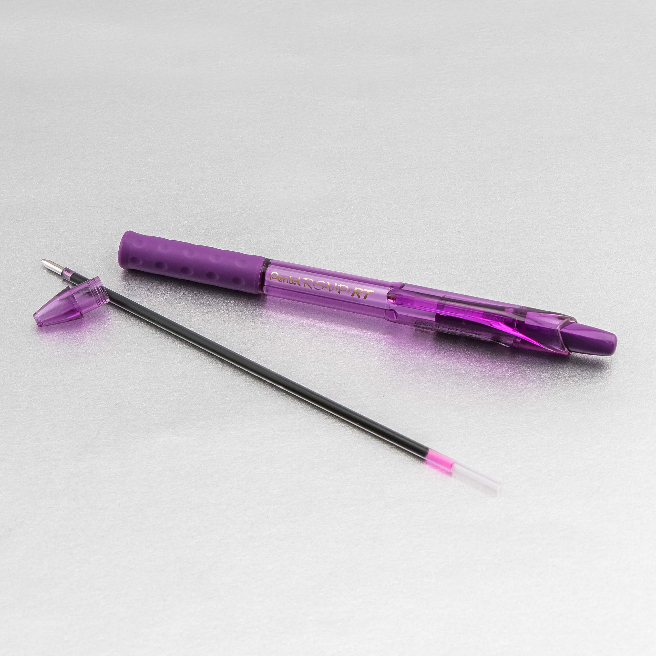 Pentel RSVP RT Colors Retractable Ballpoint Pen, (1.0mm) Medium Line, Assorted InkColors, Pack of 8 (BK93CRBP8M)