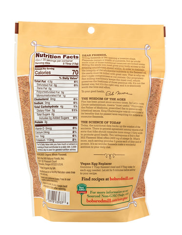 Bob's Red Mill Organic Flaxseed Meal, 16oz (Pack of 1) - Non GMO, Vegan, Paleo Friendly, Keto Friendly, Kosher