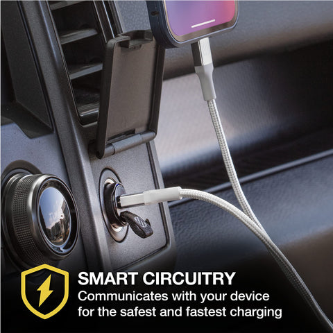 Scosche CPDC30 PowerVolt 30-Watt USB Type-C Fast Mini Flush Fitting Car Charger with Fabric Pull Tag & Power Delivery 3.0 with PPS for All USB-C Devices