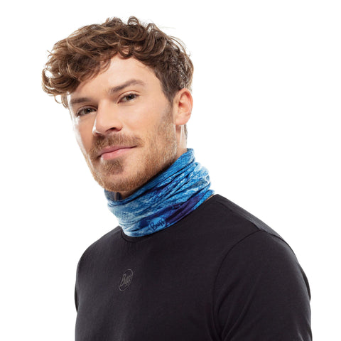 Buff CoolNet UV Neck Gaiter, UPF 50 Sun Protection, Breathable, Cooling Bandana, Versatile, Quick Dry Face Mask, Santana Navy, Adult Size