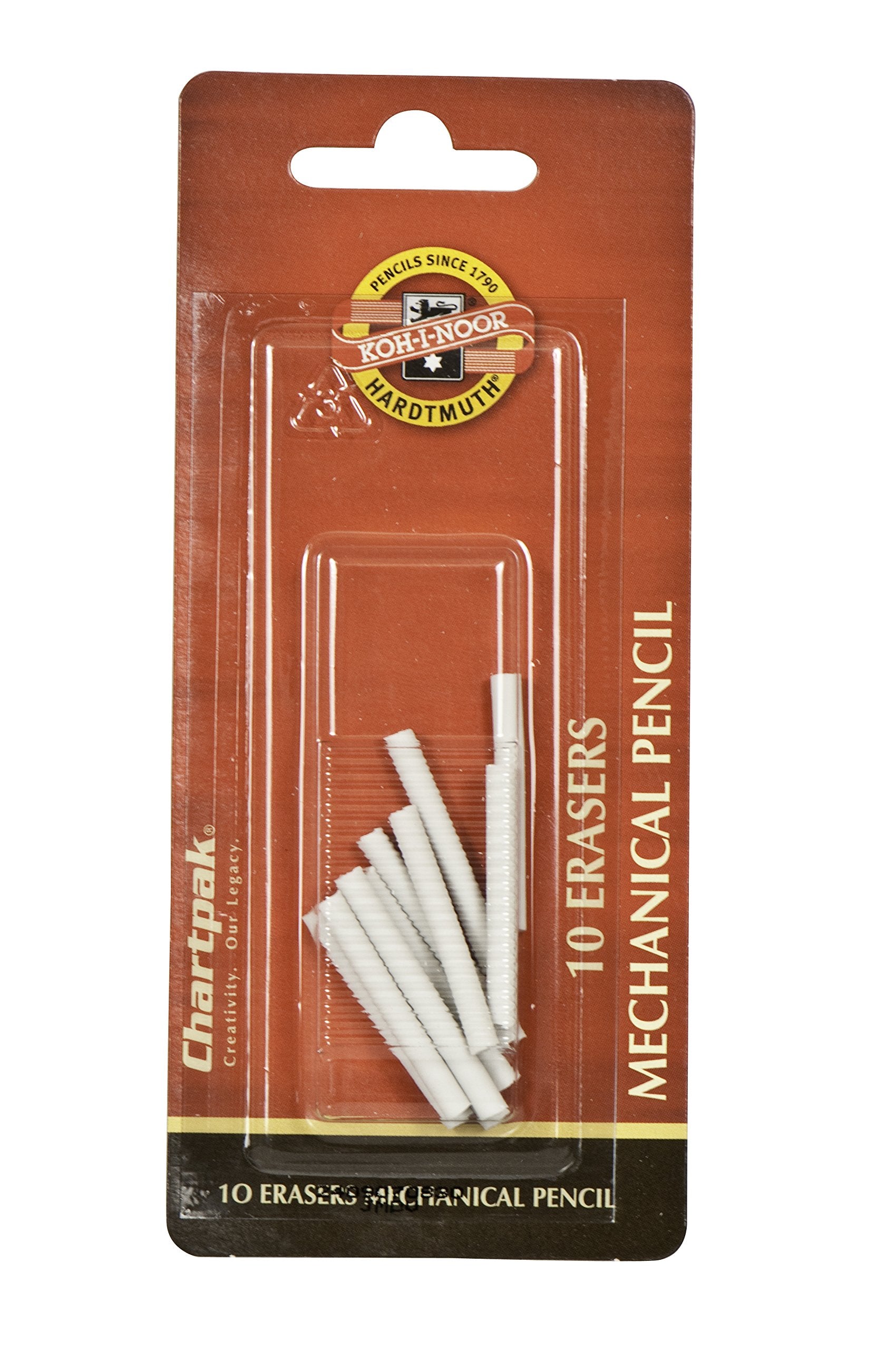 Koh-I-Noor Mephisto Mechanical Pencil Eraser Refills, White, 10 Per Pack (5035EBC.57)