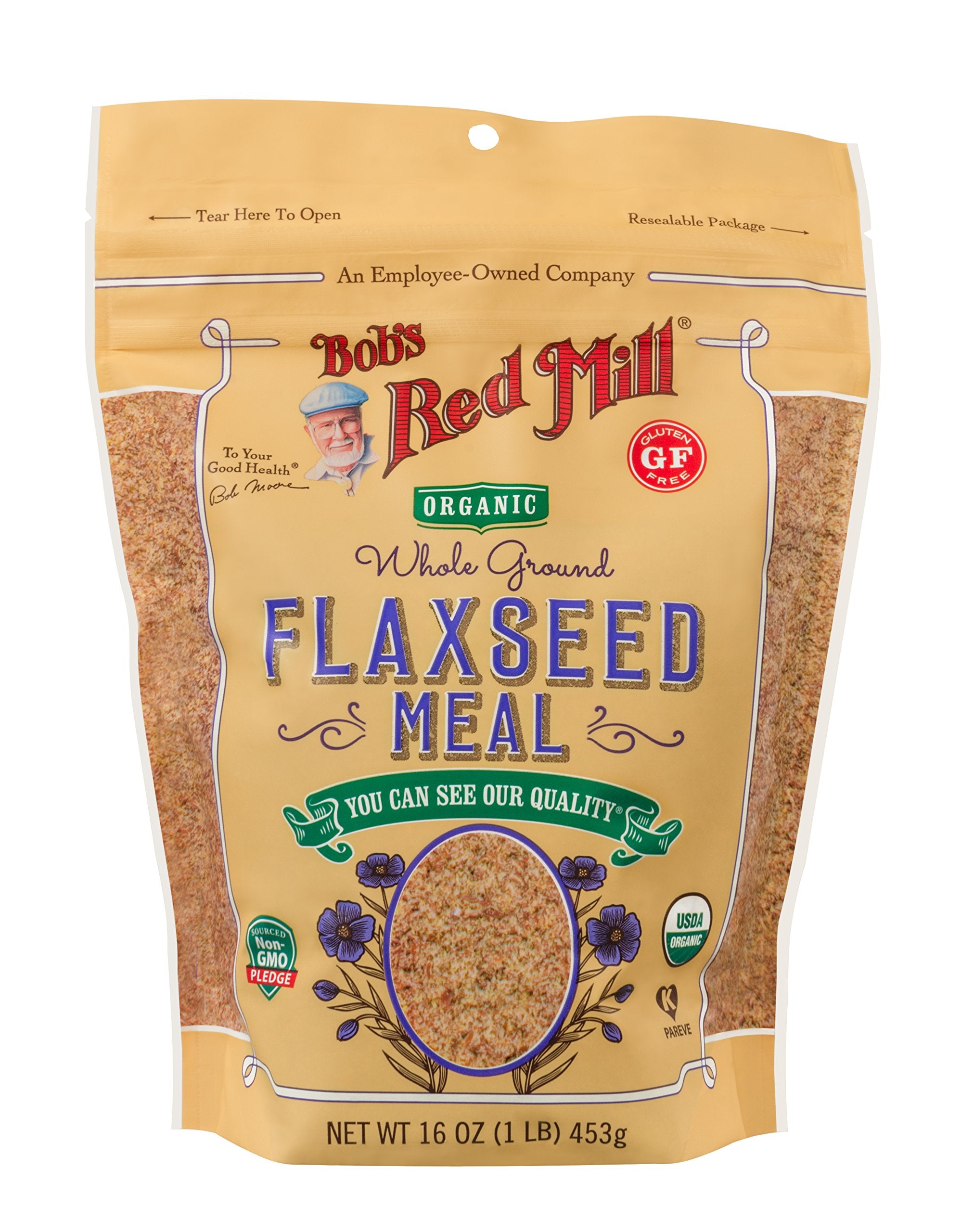 Bob's Red Mill Organic Flaxseed Meal, 16oz (Pack of 1) - Non GMO, Vegan, Paleo Friendly, Keto Friendly, Kosher