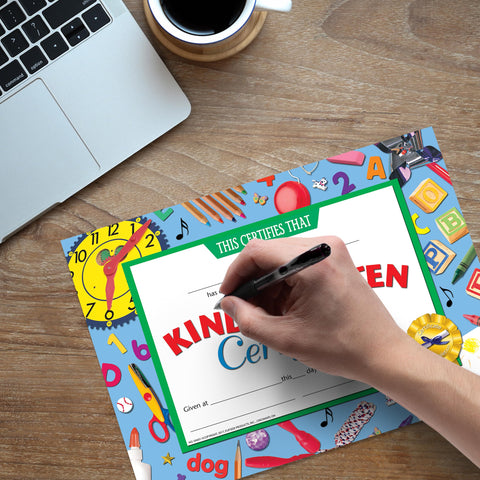 Hayes Kindergarten Diploma Certificates, Fun & Colorful Graduation Certificates for Kids, Customizable Graduation Award for Students, Full-Color Glossy Design, 8.5" x 11" - 30 Pack