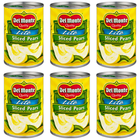 Del Monte Lite Sliced Pears (Bartlett) in Extra Light Syrup 15oz Can (Pack of 6)