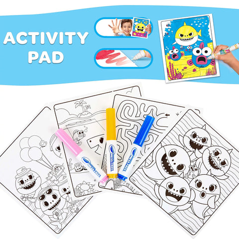 Crayola Baby Shark Color Wonder Travel Activity Pad, Mess Free Coloring, Gift for Kids, 3, 4, 5,