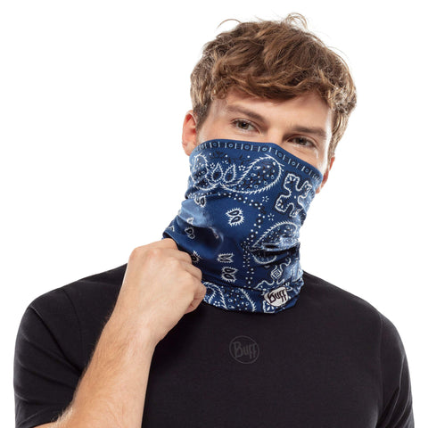 Buff CoolNet UV Neck Gaiter, UPF 50 Sun Protection, Breathable, Cooling Bandana, Versatile, Quick Dry Face Mask, Santana Navy, Adult Size
