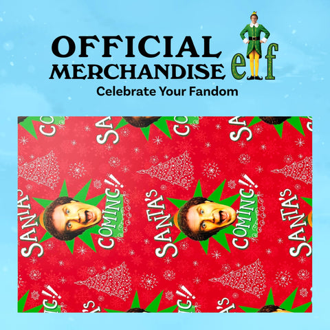Buddy the Elf Santa's Coming Christmas Wrapping Paper - 12 Sheets - 20" x 30" - Festive Holiday Gift Wrap by Silver Buffalo