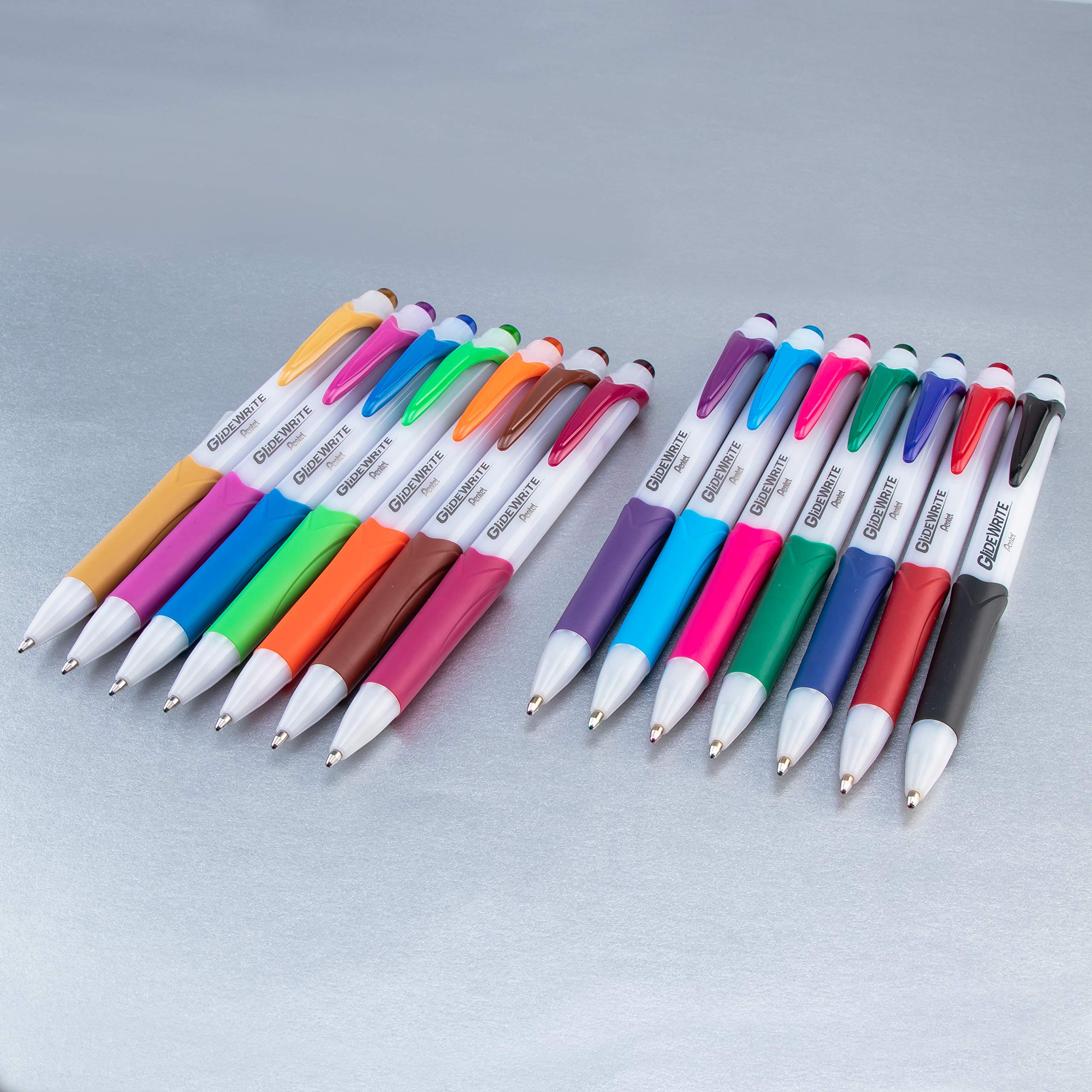 Pentel GlideWrite Ballpoint Pen with TechniFlo Ink, (1.0mm) Medium Line, Burgundy Ink, Box of 12 (BX910-BG)