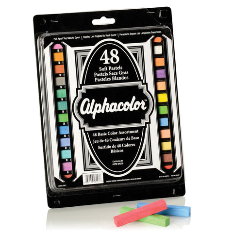 Derwent Alphacolor Soft Square Pastels Multi-Colored 48 Pastels per pack