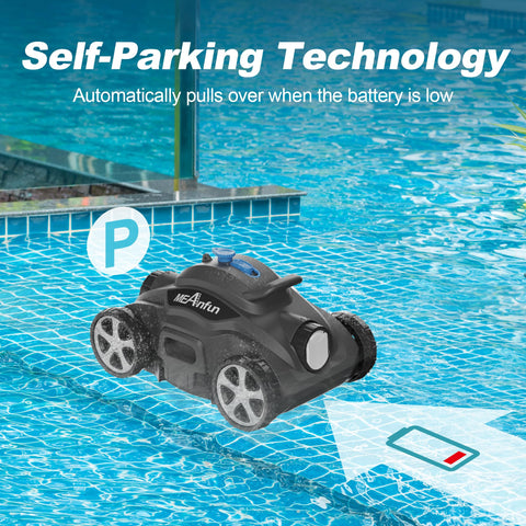 2024 New Cordless Robotic Pool Vacuum Cleaner, Last 110 Mins & Clean 1076 Sq. Ft for Above Ground and Inground Pool Robot - 5800mah Automatic Parking Pools Cleaning Tools PC01 Grey