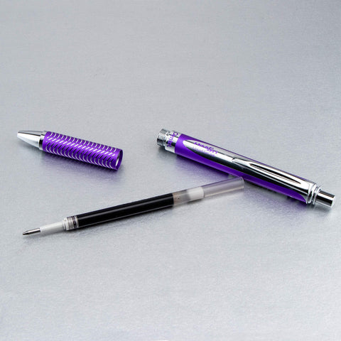 Pentel EnerGel Alloy RT Premium Liquid Gel Pen, 0.7mm Violet Barrel, Black Ink (BL407VBPA)
