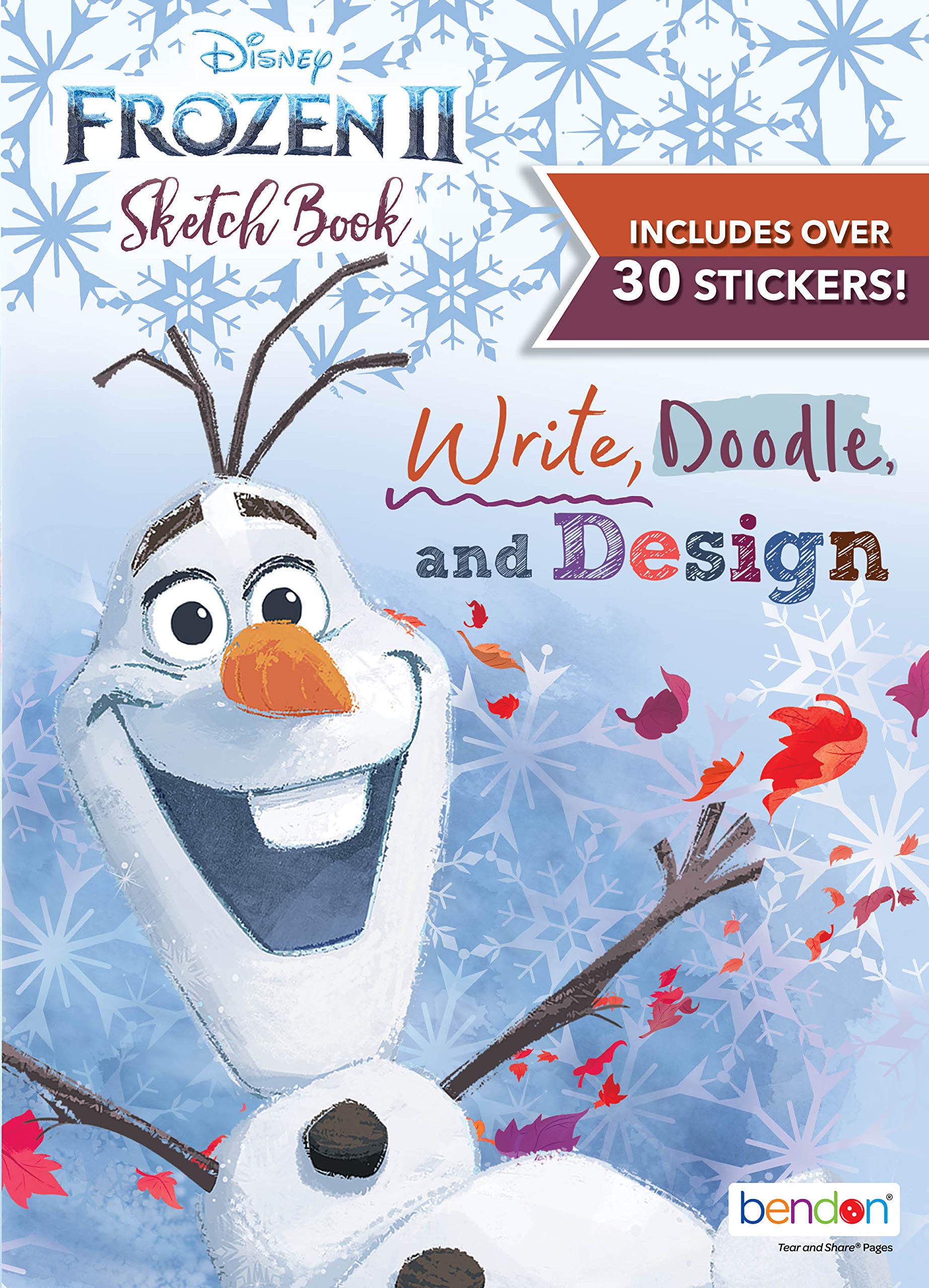 Disney Frozen 2 Olaf Deluxe 48-Page Sketch Book with Stickers, Coloring and Activity Book 45847 Bendon