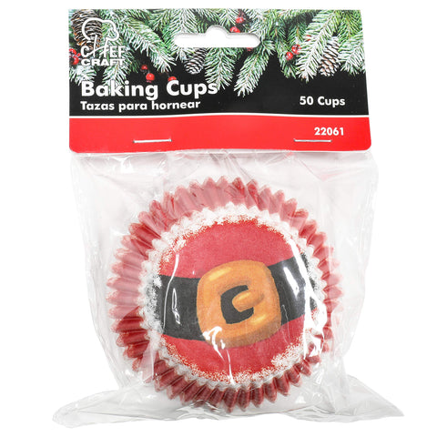 Chef Craft Paper Patterned Cupcake Liners, 50 Count, Red/White