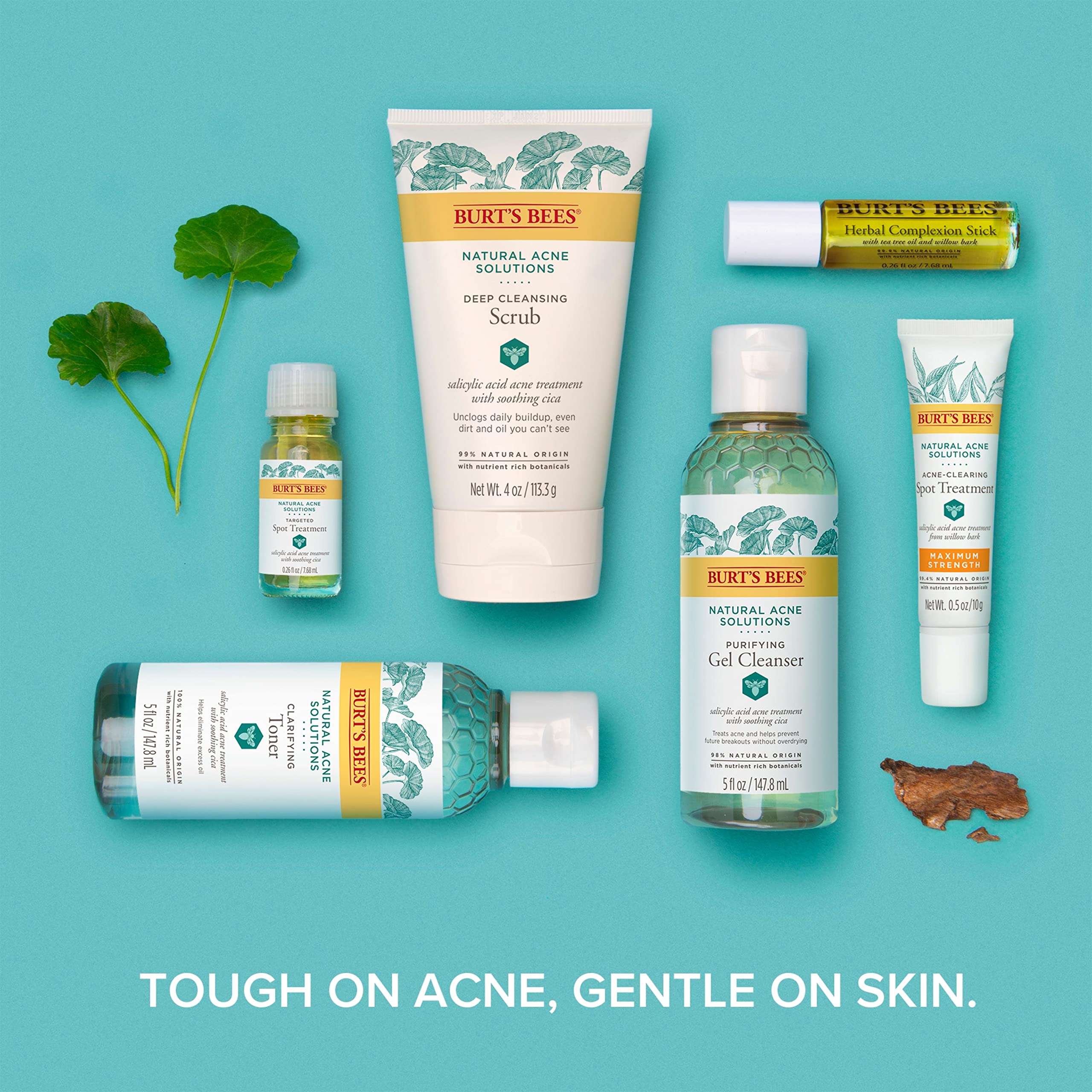 Burt's Bees Natural Acne Solutions Clarifying Toner With Salicylic Acid, Facial Toner for Acne-Prone Skin, 100 Percent Natural Origin Skin Care, 5 fl. oz. Bottle